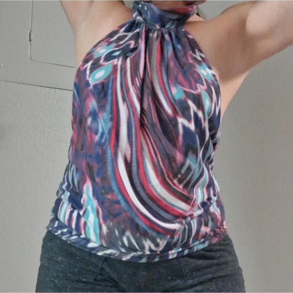 Vintage Y2K Charlotte Russe Abstract Print Halter Top 🌟